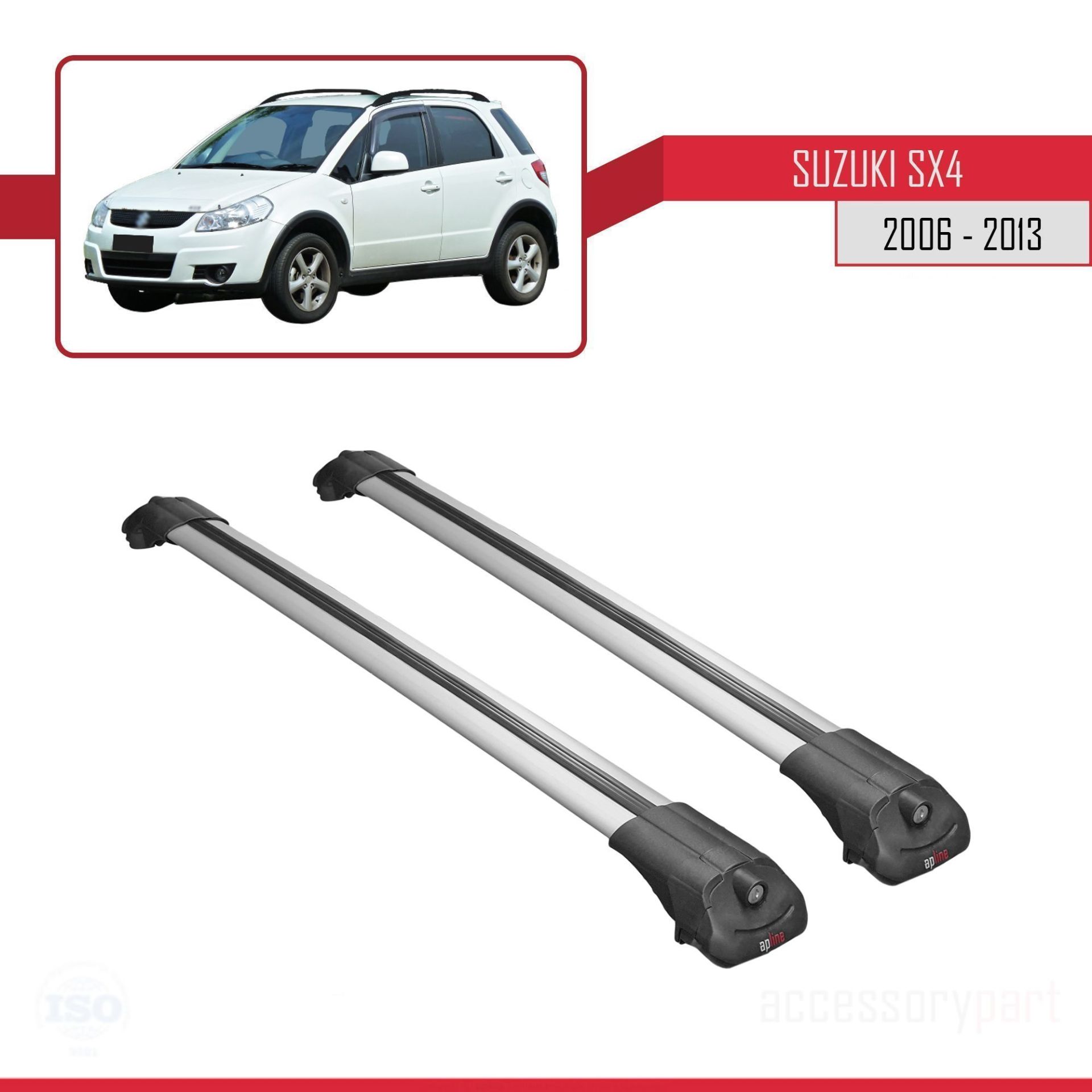 Suzuki SX4 2006-2013 Arası ile uyumlu ACE-1 Ara Atkı Tavan Barı GRİ