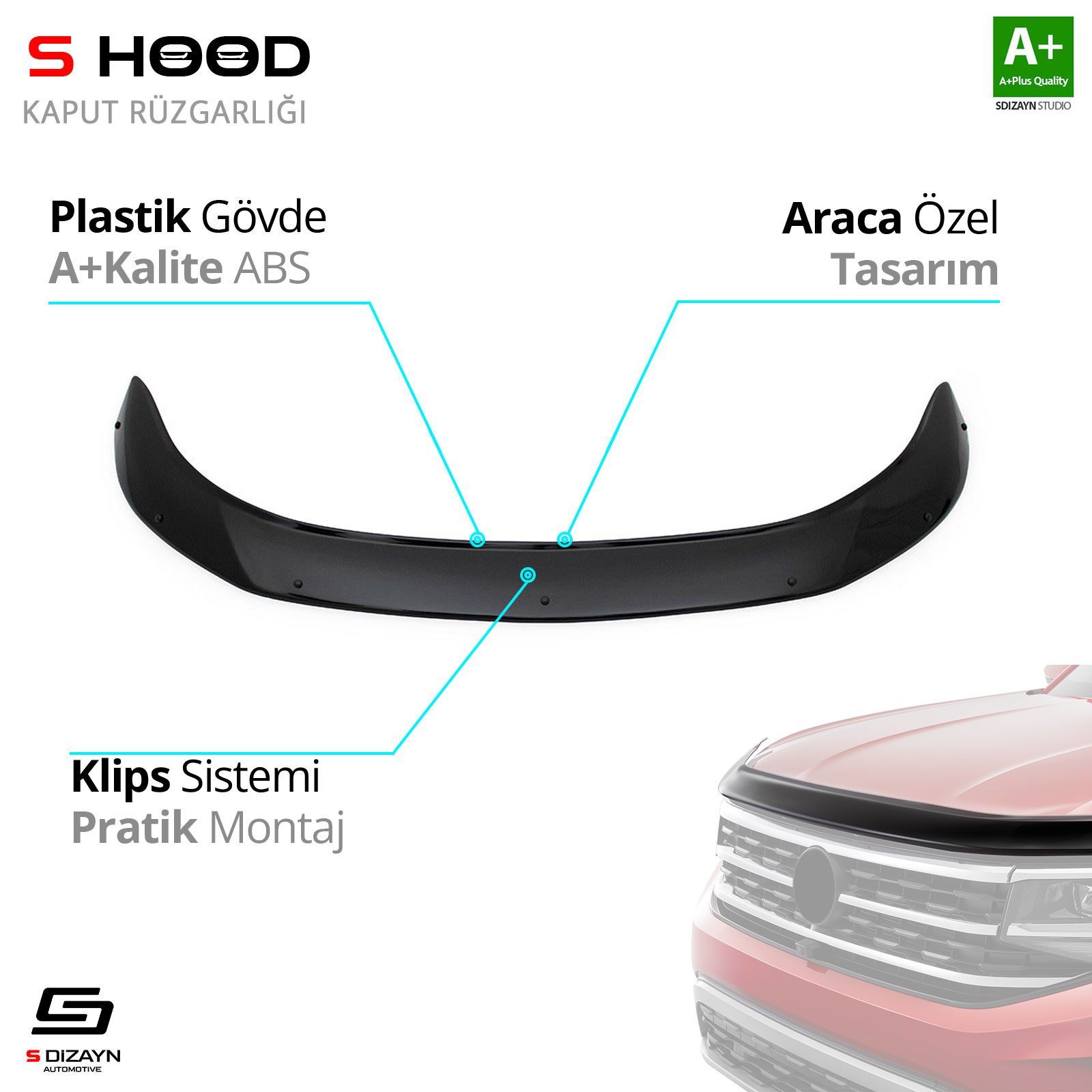 ubishi Uyumlu L200 ABS Plastik Kaput Rüzgarlığı 2020 Üzeri A+Kalite Parça