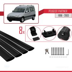 Peugeot Partner 1996-2003 Arası ile uyumlu ACE-1 Ara Atkı Tavan Barı SİYAH 4 ADET BAR