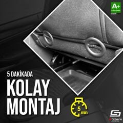 S-Dizayn Oto Koltuk Koruyucu Alt Minder Krem Universal 2+1 Parça Ön Arka A+ Kalite