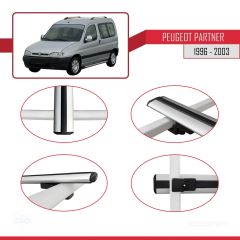 Peugeot Partner 1996-2003 Arası ile uyumlu Basic Model Ara Atkı Tavan Barı GRİ 3 ADET