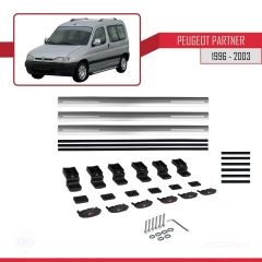 Peugeot Partner 1996-2003 Arası ile uyumlu Basic Model Ara Atkı Tavan Barı GRİ 3 ADET