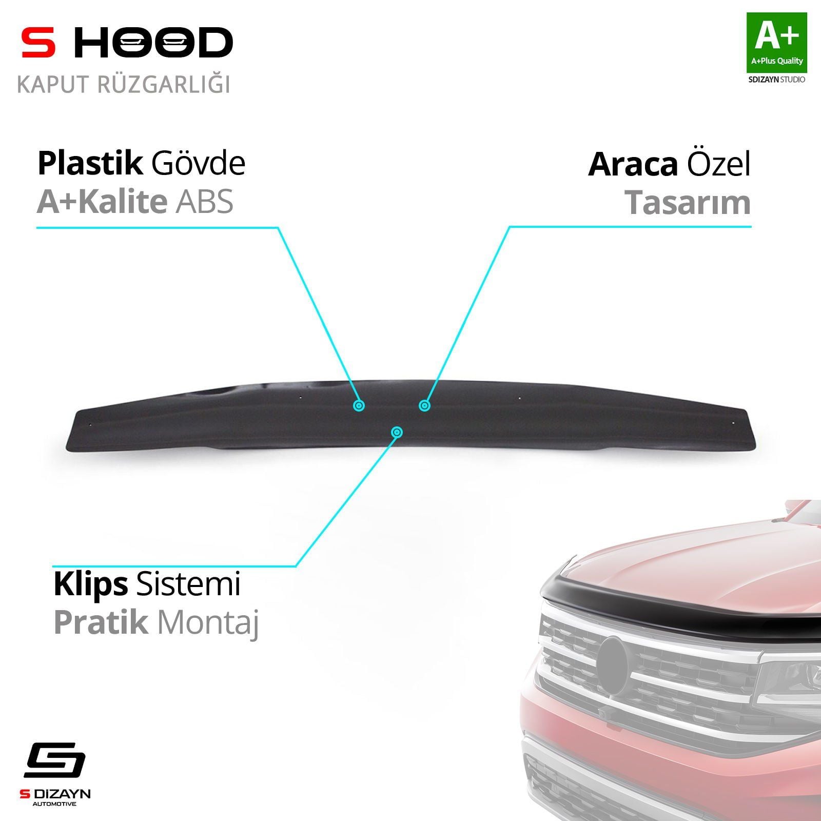 Nissan Uyumlu Navara Abs Plastik Kaput Rüzgarlığı 2006-2015 A Kalite