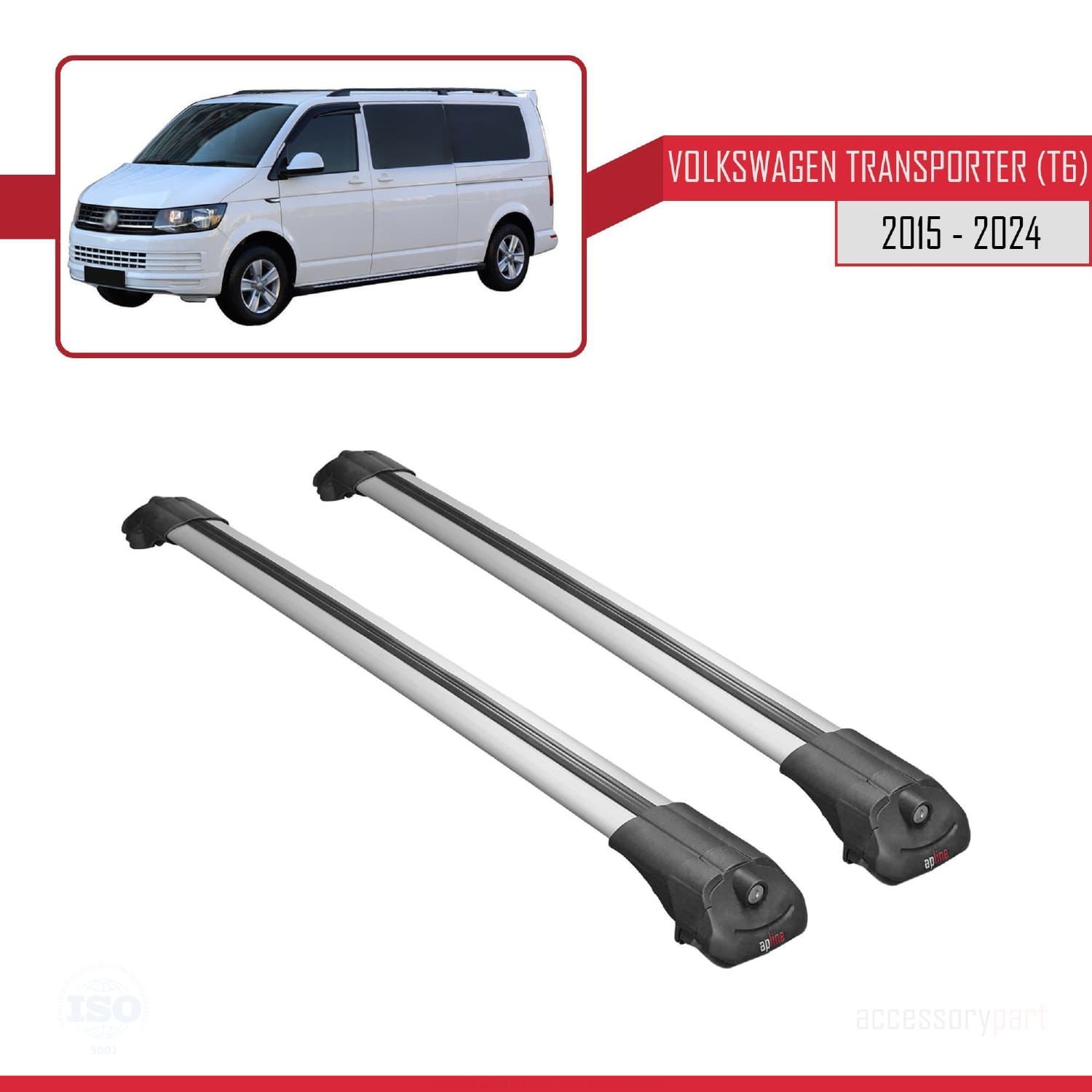 Volkswagen Transporter (T6) 2015 ve Sonrası ile uyumlu ACE-1 Ara Atkı Tavan Barı GRİ