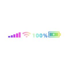 Şarj-wifi göstergeli sticker çok renkli 45*5 cm / YACI126-1