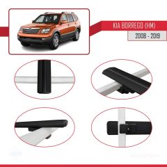 Kia Borrego (HM) 2008-2019 Arası ile uyumlu Basic Model Ara Atkı Tavan Barı SİYAH 3 ADET