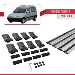 Peugeot Partner 1996-2003 Arası ile uyumlu FLY Model Ara Atkı Tavan Barı GRİ 4 ADET BAR