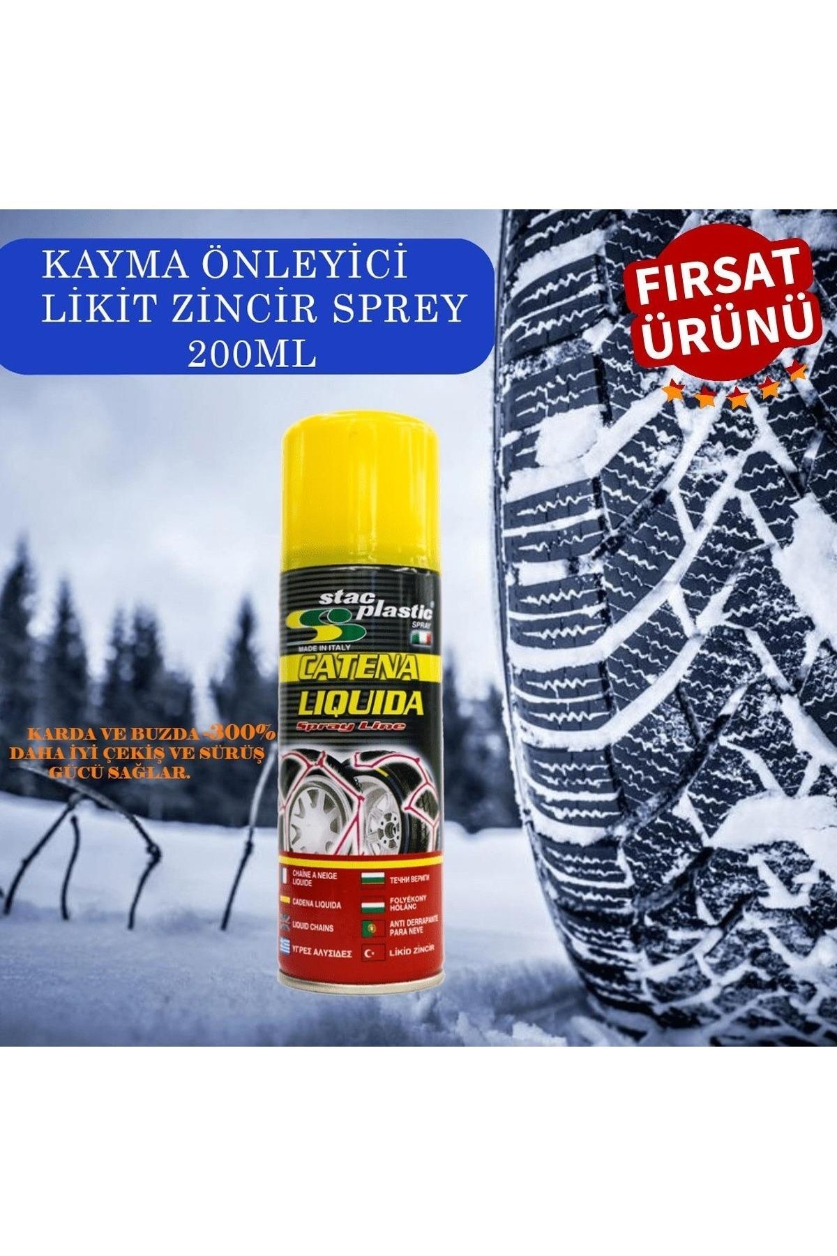Stac Plastic Anti Patinaj Önleyici Kar Lastik Zincir Muadili Sprey 200 ml