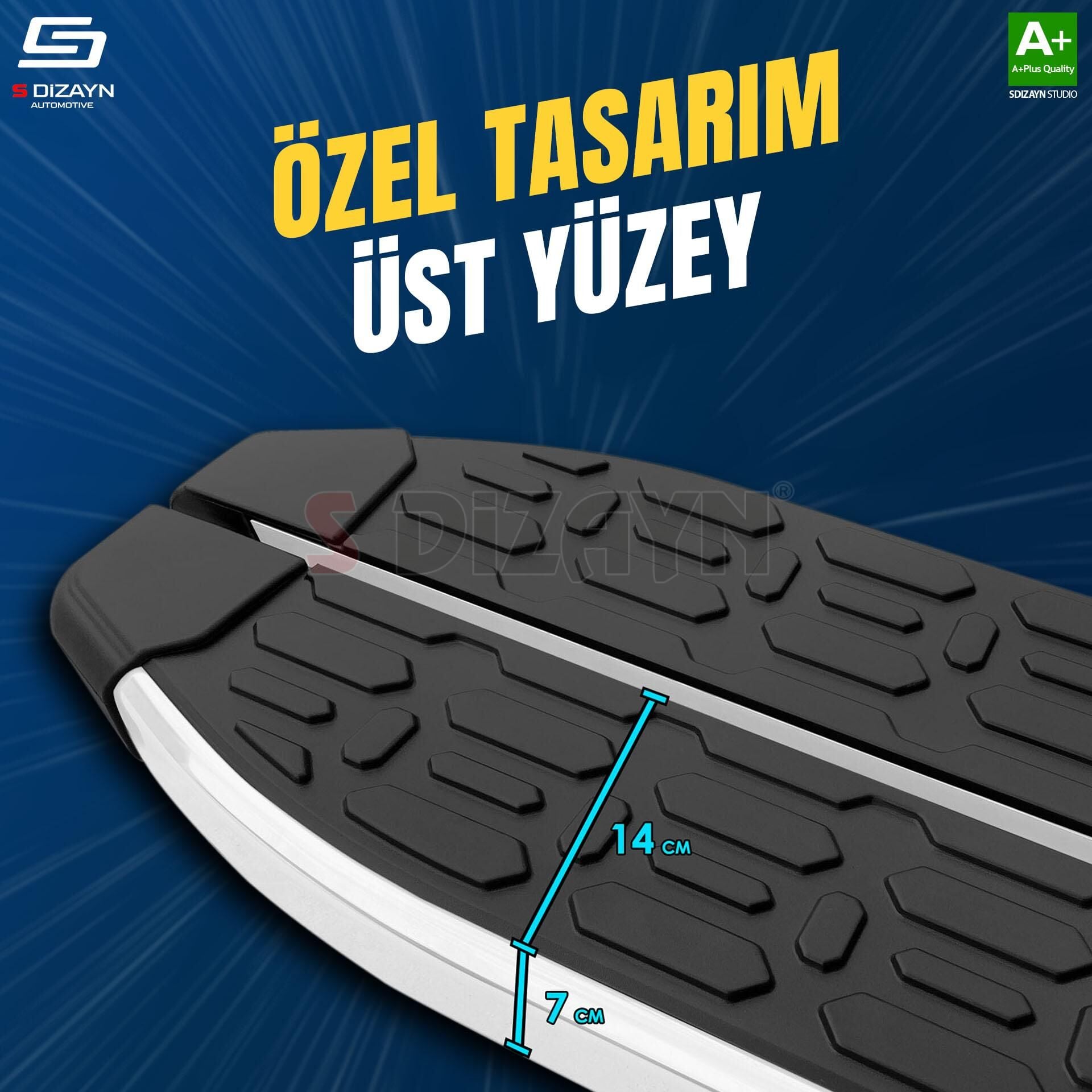 S-Dizayn Opel Grandland X 2 Hybrid Evo Aluminyum Yan Basamak 183 Cm 2024 Üzeri A+ Kalite