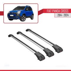 Fiat Panda Cross 2014 ve Sonrası ile uyumlu ACE-1 Ara Atkı Tavan Barı GRİ 3 ADET BAR