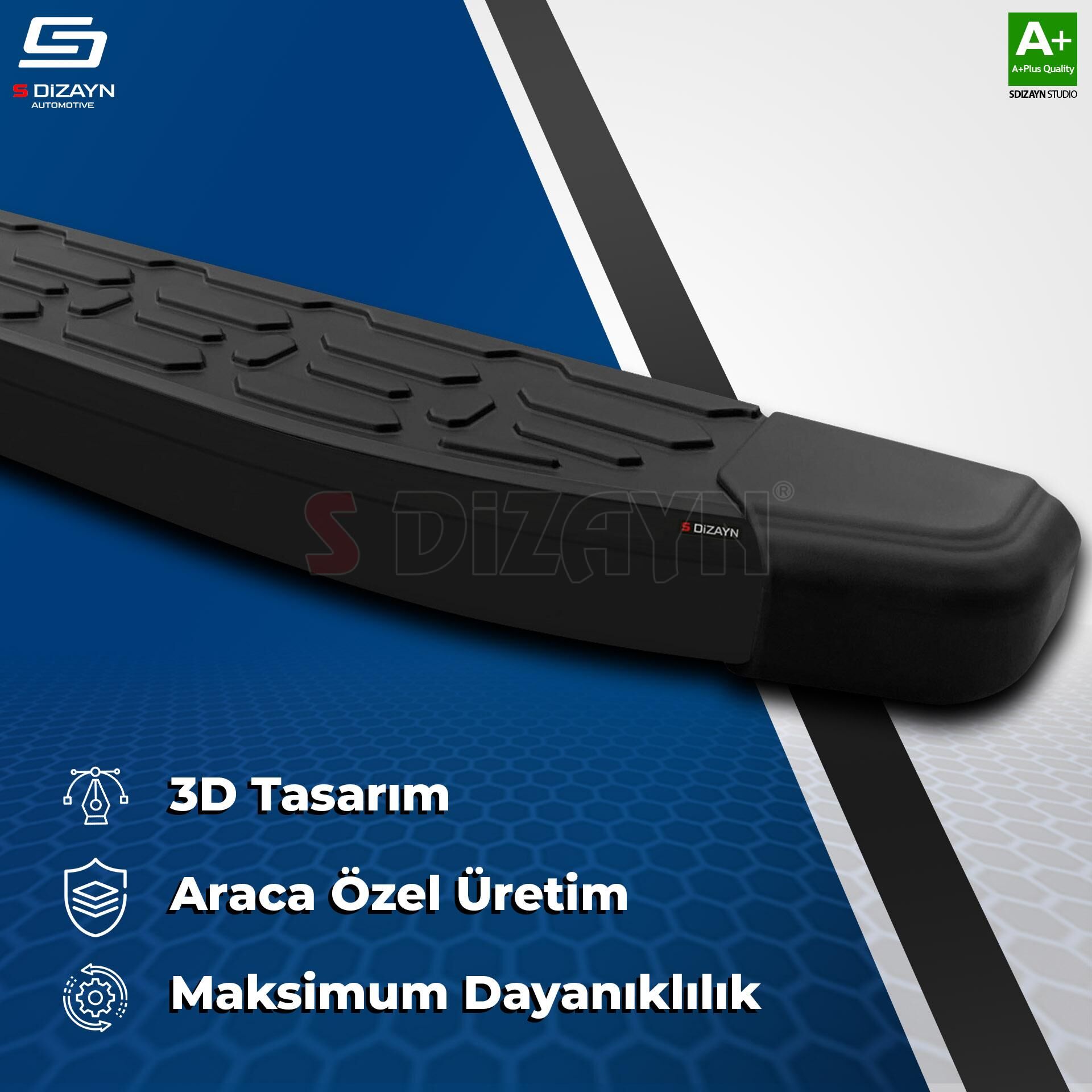 S-Dizayn Opel Grandland X 2 Hybrid Evo Siyah Yan Basamak 183 Cm 2024 Üzeri A+ Kalite