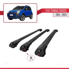 Fiat Panda Cross 2014 ve Sonrası ile uyumlu ACE-1 Ara Atkı Tavan Barı SİYAH 3 ADET BAR