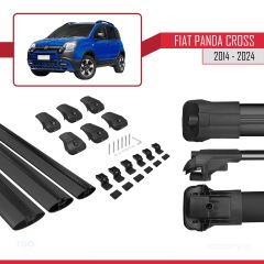 Fiat Panda Cross 2014 ve Sonrası ile uyumlu ACE-1 Ara Atkı Tavan Barı SİYAH 3 ADET BAR