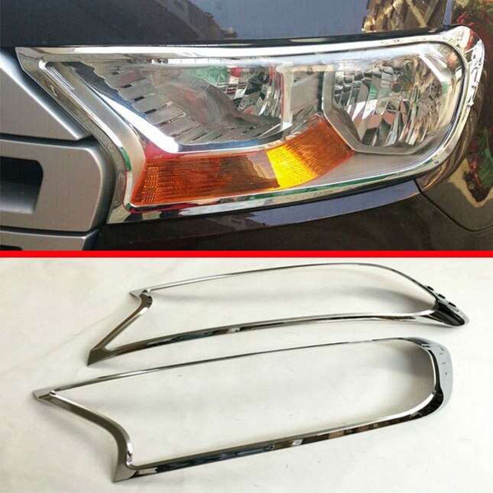 Ford Ranger Uyumlu 2016 2018 Ön Far Kaplama ABS Krom Parça