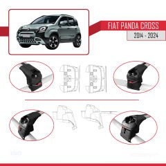 Fiat Panda Cross 2014 ve Sonrası ile uyumlu ACE-2 Ara Atkı Tavan Barı GRİ