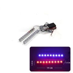2X9 Led Panjur İçi Çakar Lamba 9W Kırmızı-Mavi /Lapa178