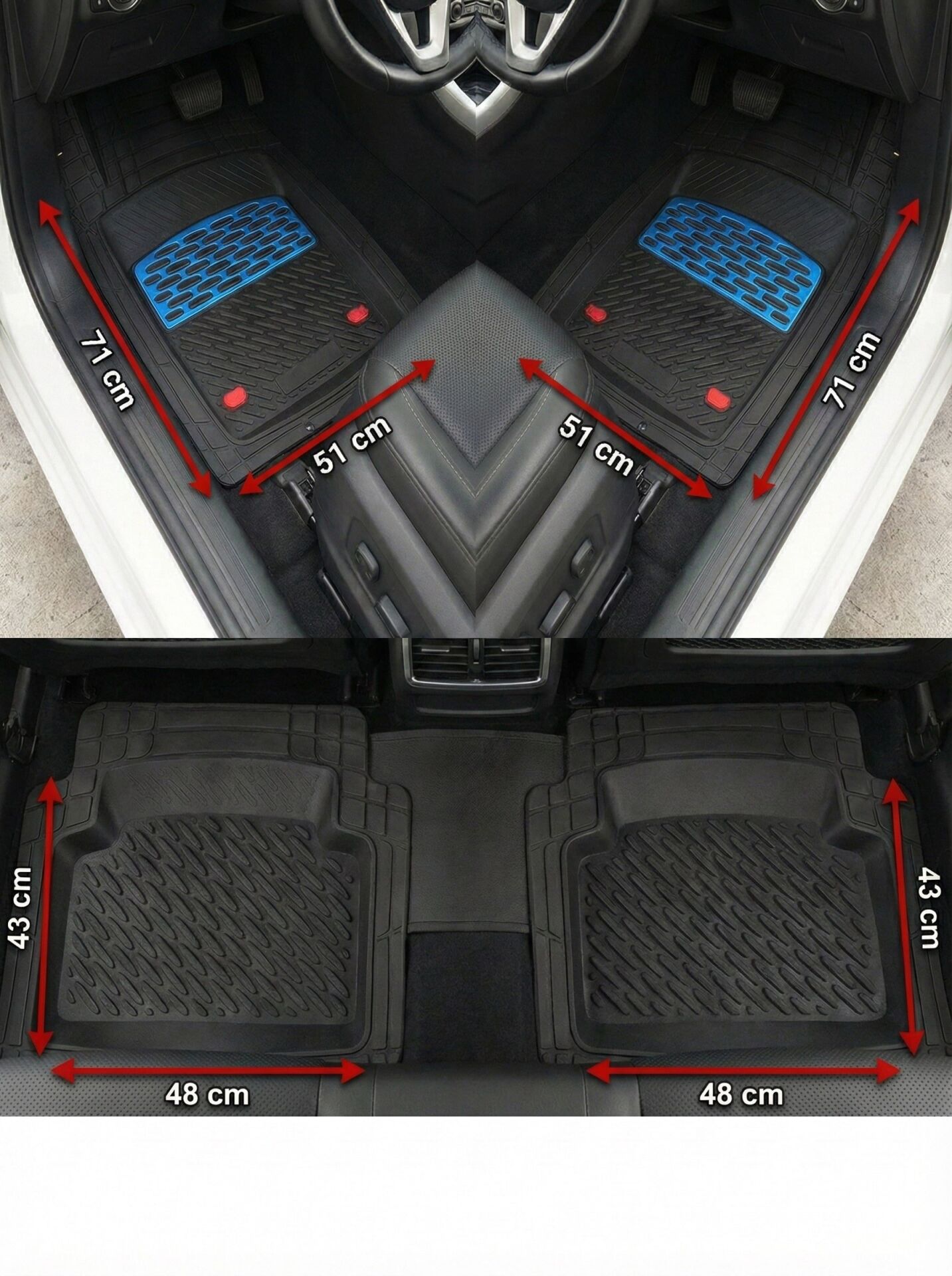 Safir Seat Uyumlu Toledo Havuzlu Universal Paspas Krom Karbon Parça