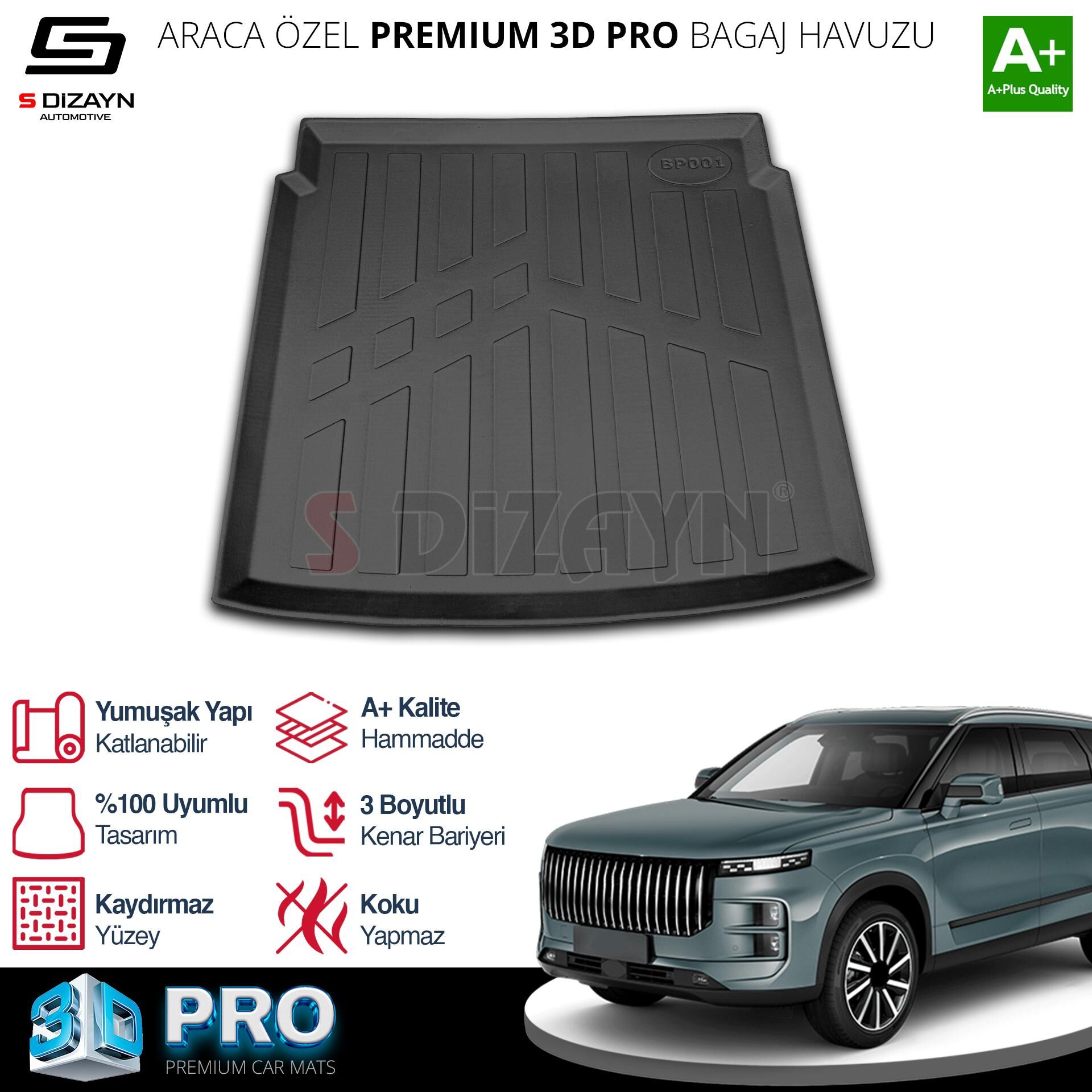 S-Dizayn Jaecoo J7 4x2 3D Pro Bagaj Havuzu 2024 Üzeri A+ Kalite