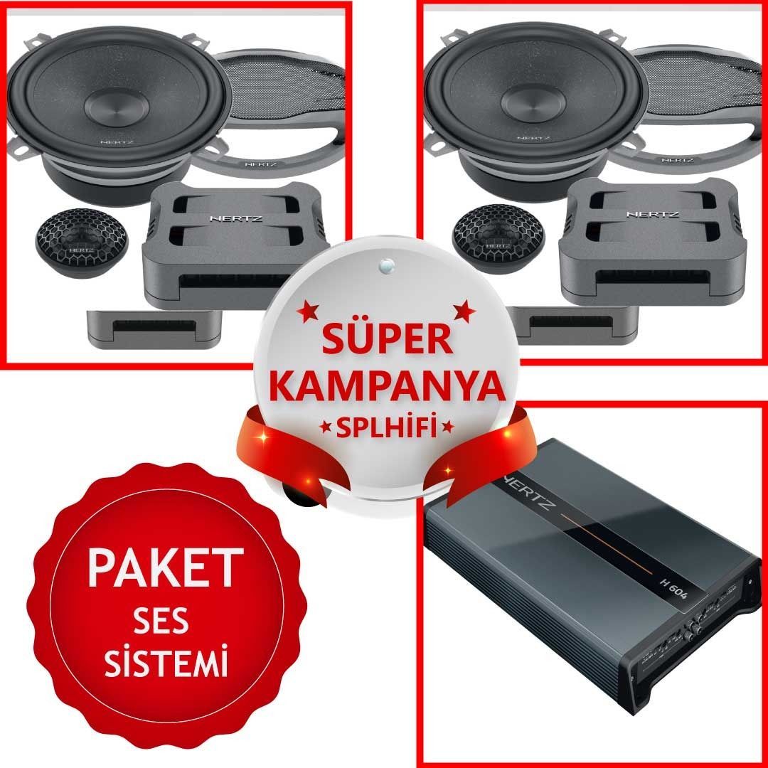 Hertz Ck Uyumlu 130 2 Tk 13 Cm Mid Takımı Hertz H 604 4 Kanal Amfi
