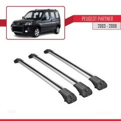 Peugeot Partner 2003-2008 Arası ile uyumlu ACE-1 Ara Atkı Tavan Barı GRİ 3 ADET BAR