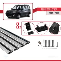Peugeot Partner 2003-2008 Arası ile uyumlu ACE-1 Ara Atkı Tavan Barı GRİ 4 ADET BAR