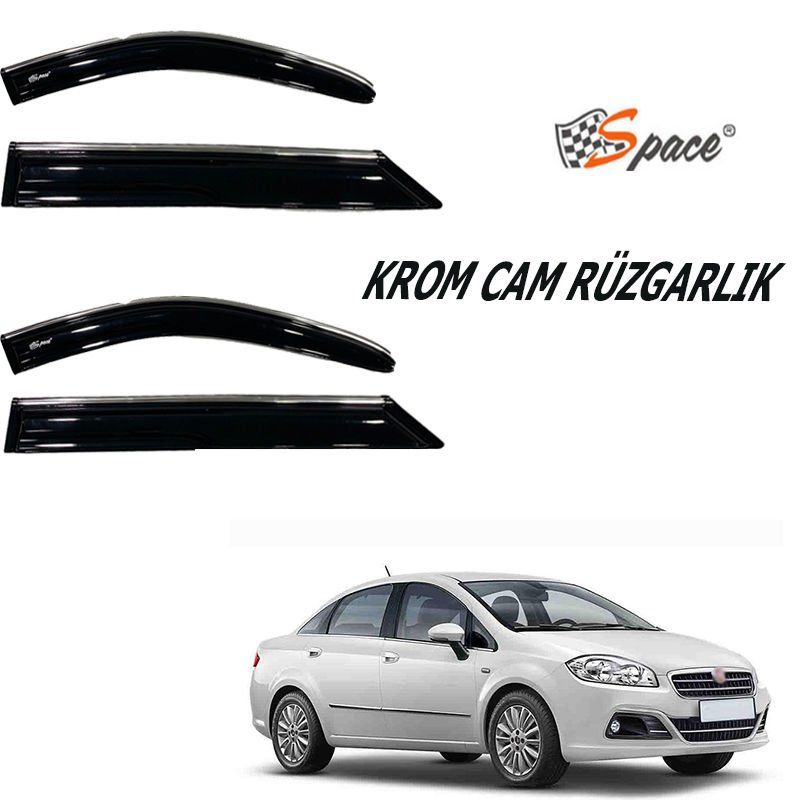 Krom Cam Rüzgarlığı 1.2Mm Fiat Linea 4'Lü / Caru449
