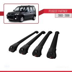 Peugeot Partner 2003-2008 Arası ile uyumlu ACE-1 Ara Atkı Tavan Barı SİYAH 4 ADET BAR