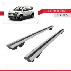 Fiat Panda CROSS 2014 ve Sonrası ile uyumlu HOOK Model Anahtar Kilitli Ara Atkı Tavan Barı GRİ