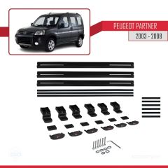 Peugeot Partner 2003-2008 Arası ile uyumlu Basic Model Ara Atkı Tavan Barı SİYAH 3 ADET