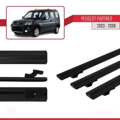 Peugeot Partner 2003-2008 Arası ile uyumlu Basic Model Ara Atkı Tavan Barı SİYAH 3 ADET