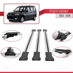 Peugeot Partner 2003-2008 Arası ile uyumlu FLY Model Ara Atkı Tavan Barı GRİ 3 ADET BAR