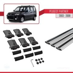 Peugeot Partner 2003-2008 Arası ile uyumlu FLY Model Ara Atkı Tavan Barı GRİ 3 ADET BAR