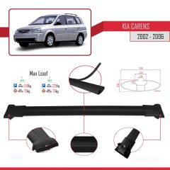 Kia Carens 2002-2006 Arası ile uyumlu FLY Model Ara Atkı Tavan Barı SİYAH