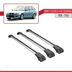 BMW 3 Serisi (E46) TOURING 1998-2005 Arası ile uyumlu ACE-1 Ara Atkı Tavan Barı GRİ 3 ADET BAR