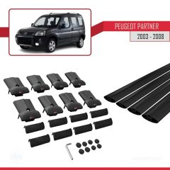 Peugeot Partner 2003-2008 Arası ile uyumlu FLY Model Ara Atkı Tavan Barı SİYAH 4 ADET BAR