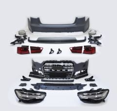 2012-2016 A6 İÇİN 2015-2018 S6 FACELIFT FULL SET ( ÖN - ARKA TAMPON - FAR - STOP -DİFÜZÖR)