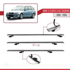 BMW 3 Serisi (E46) TOURING 1998-2005 Arası ile uyumlu Basic Model Ara Atkı Tavan Barı GRİ 3 ADET