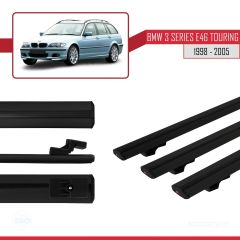 BMW 3 Serisi (E46) TOURING 1998-2005 Arası ile uyumlu Basic Model Ara Atkı Tavan Barı SİYAH 3 ADET