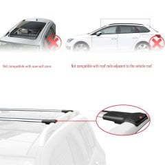 BMW 3 Serisi (E46) TOURING 1998-2005 Arası ile uyumlu FLY Model Ara Atkı Tavan Barı GRİ