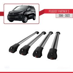 Peugeot Partner 2019-2022 Arası ile uyumlu ACE-1 Ara Atkı Tavan Barı GRİ 4 ADET BAR