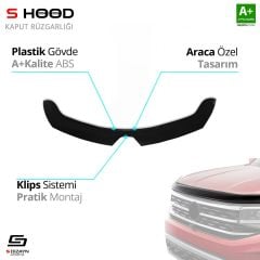 Renault Uyumlu Clio 5 ABS Plastik Kaput Rüzgarlığı 2020 Üzeri A+Kalite