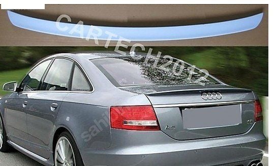 Audi A6 Uyumlu C6 Bagaj Üstü Spoiler Parlak Siyah Boyalı Policarbon