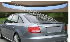 Audi A6 Uyumlu C6 Bagaj Üstü Spoiler Parlak Siyah Boyalı Policarbon