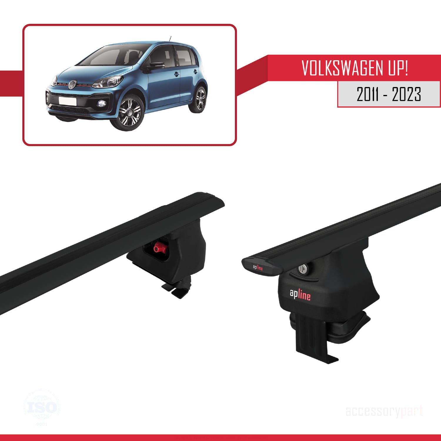 Volkswagen Up! 2011-2023 Arası ile uyumlu ACE-4 Ara Atkı Tavan Barı SİYAH