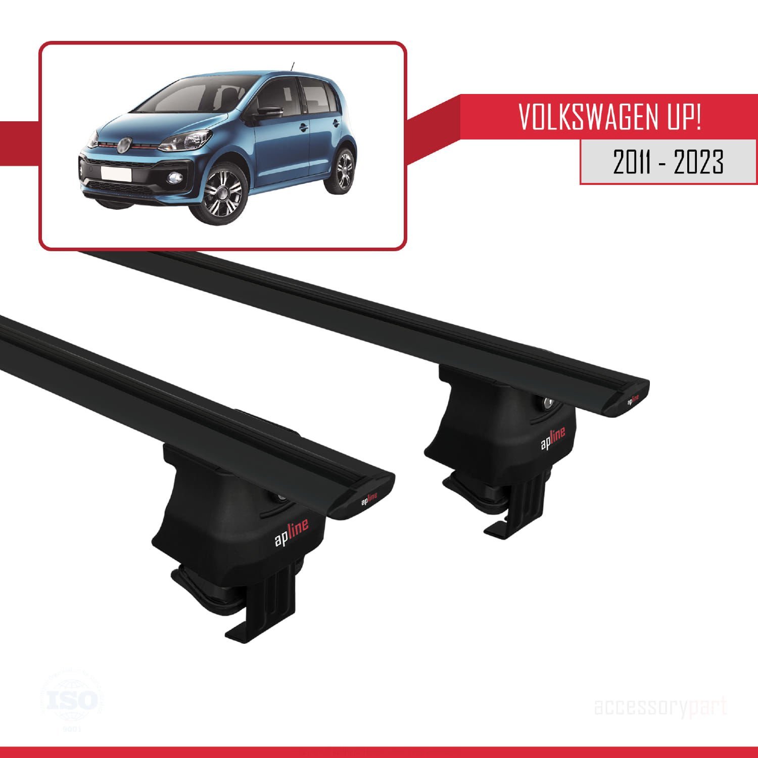 Volkswagen Up! 2011-2023 Arası ile uyumlu ACE-4 Ara Atkı Tavan Barı SİYAH