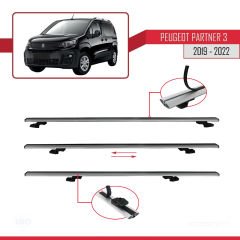 Peugeot Partner 2019-2022 Arası ile uyumlu Basic Model Ara Atkı Tavan Barı GRİ 3 ADET