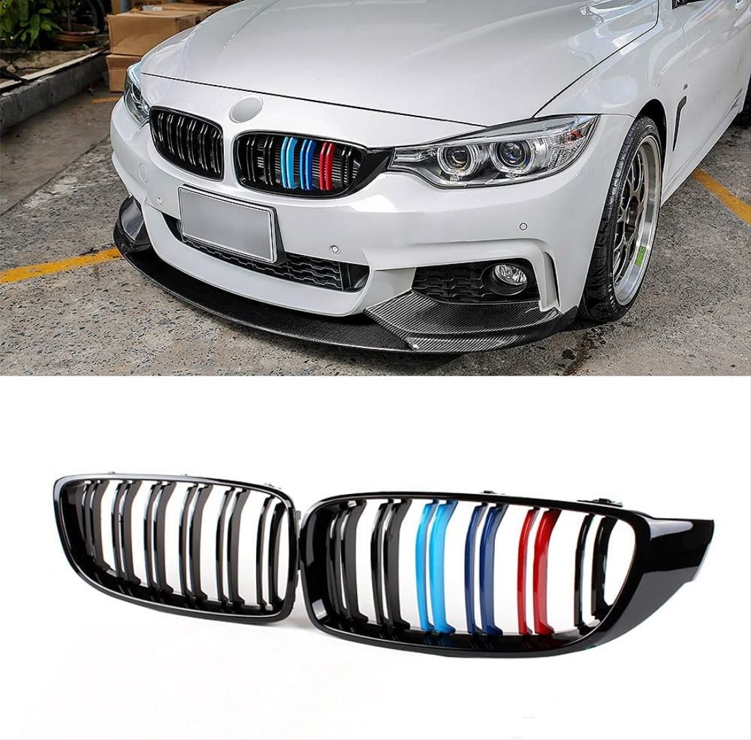 Bmw 4 Uyumlu Serisi F32 2013-2019 M4 Böbrek (Cift Cızgı Panjur) M Renk