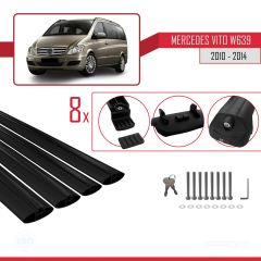 Mercedes Vito (W639) 2010-2014 Arası ile uyumlu ACE-1 Ara Atkı Tavan Barı SİYAH 4 ADET BAR