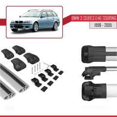 BMW 3 Serisi için ESTATE - TOURING (E46) 1998-2005 Arası ile uyumlu ACE-1 Ara Atkı Tavan Barı GRİ