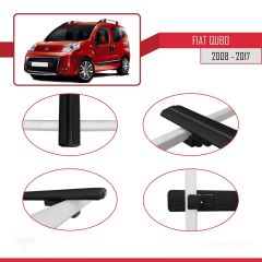 Fiat Qubo 2008-2017 Arası ile uyumlu Basic Model Ara Atkı Tavan Barı SİYAH 3 ADET